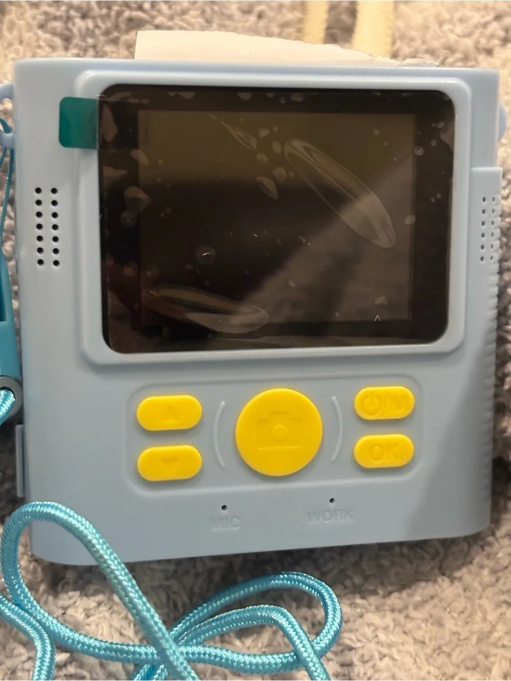 Light Blue Instant Print Toy Camera with Carry Case and Strap